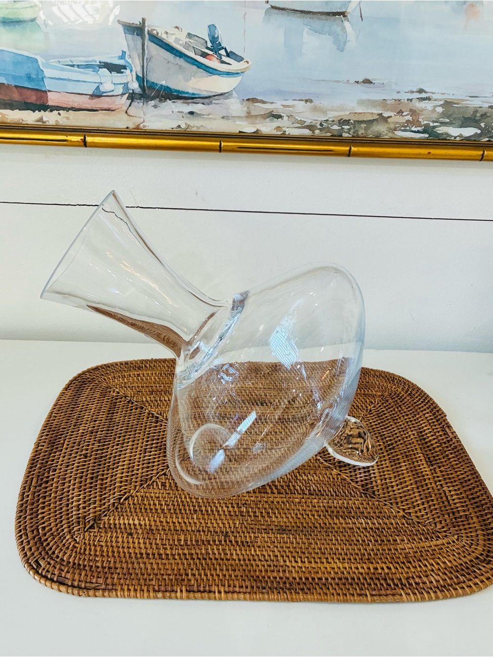 PRISTINE Signed Schott Zwiesel Vintage Crystal Triple-Use Decanter Vase BowlDesc